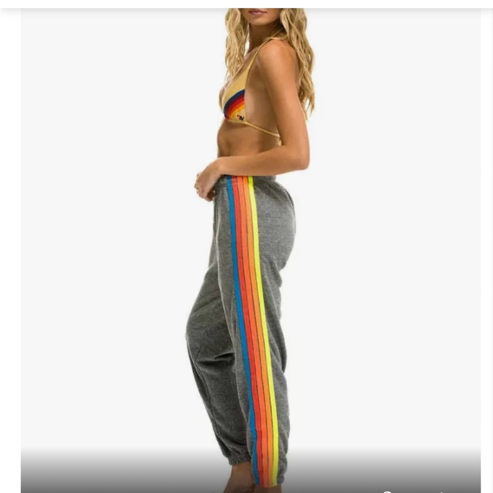 Aviator Nation 5 Stripe Sweatpants Heather